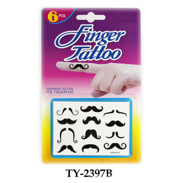 Funny Moustache Finger Tattoo